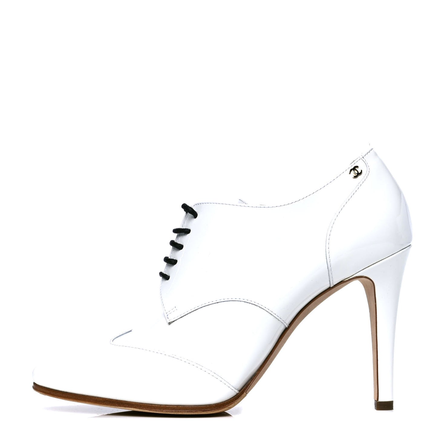 Patent CC Lace Up Ankle Boots 38.5 White