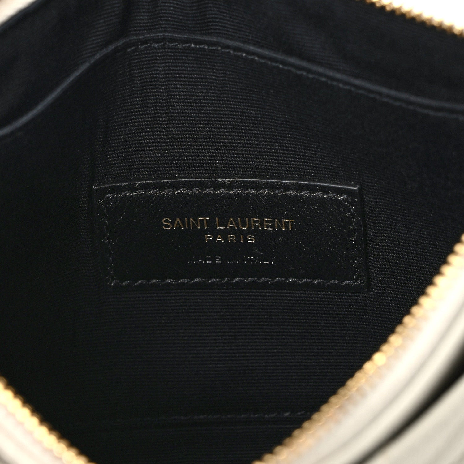 Saint Laurent Grain De Poudre Chevron Monogram Bill Pouch Crema Soft 7 of 9