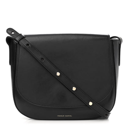 Mansur Gavriel Calfskin Flap Crossbody Bag Black 1 of 13