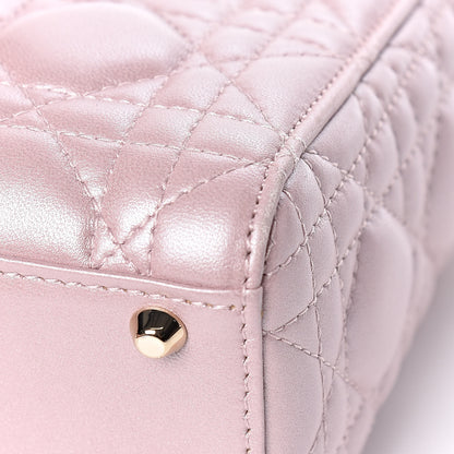 Christian Dior Metallic Lambskin Cannage Mini Lady Dior Lotus 10 of 14