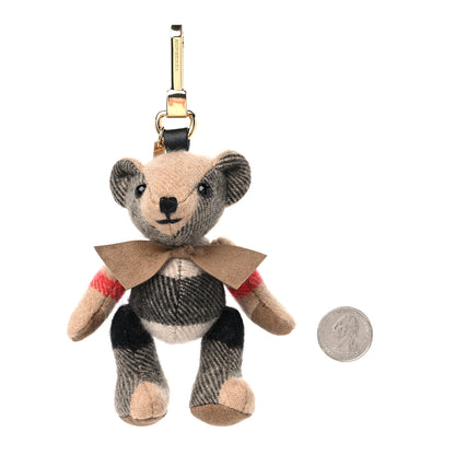 Burberry Cashmere House Check Thomas Bear Bag Charm Camel Gold 2 of 4