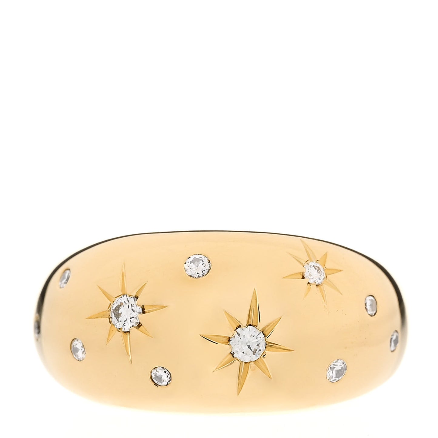 18K Yellow Gold Diamond 11mm Pure Form Ring 52 6