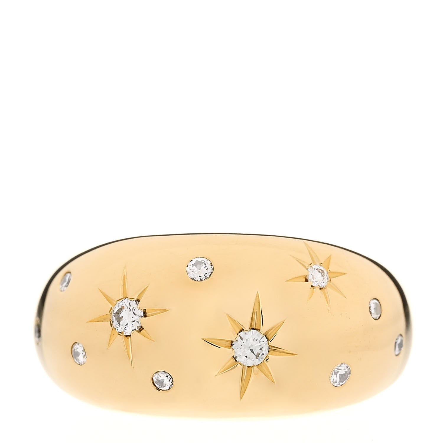 David Yurman 18K Yellow Gold Diamond 11mm Pure Form Ring 52 6 1 of 4