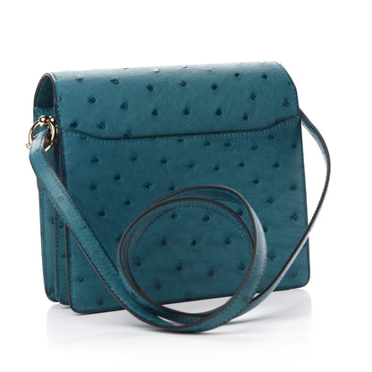 Hermes Ostrich Mini Sac Roulis Cobalt 3 of 11