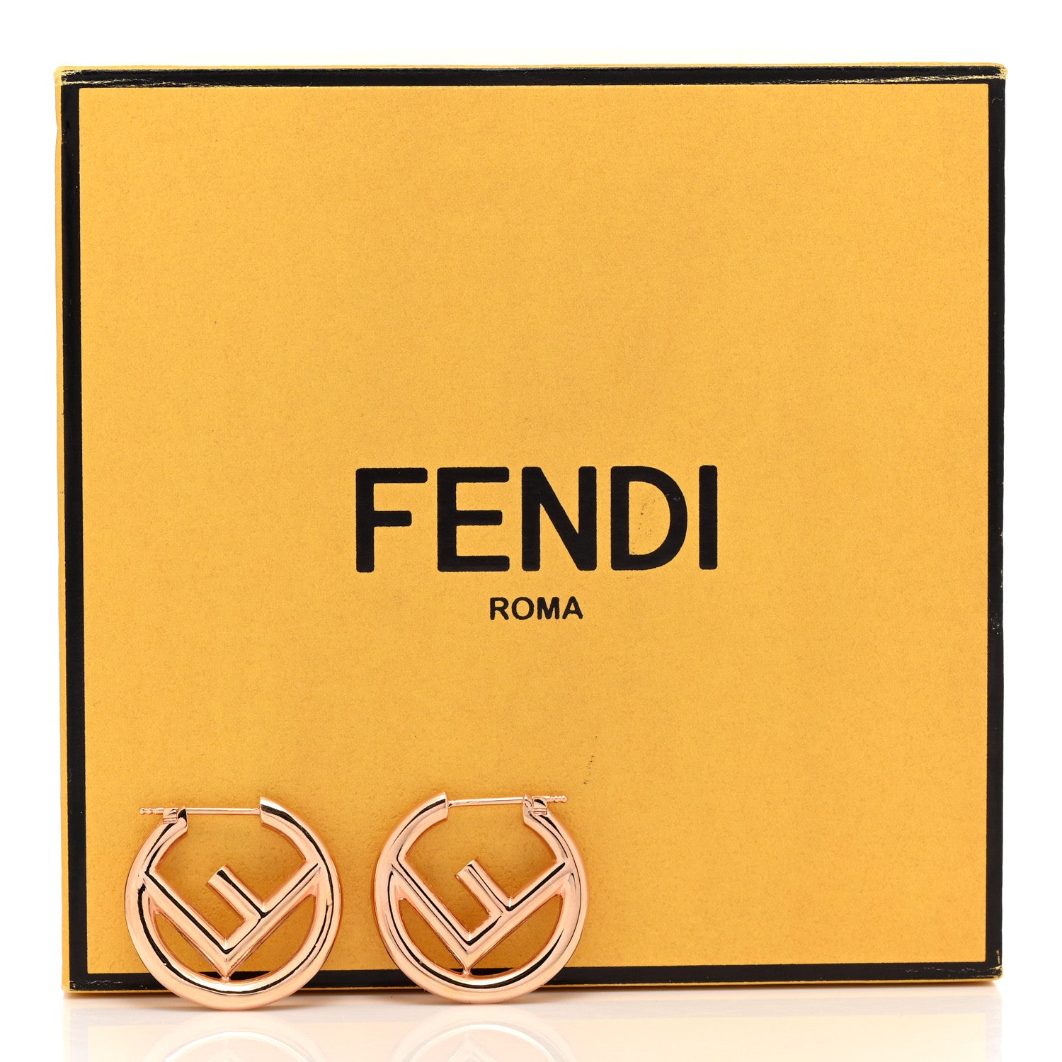 Fendi Metal FF Hoop Earrings Gold 5 of 5
