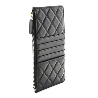 Chanel Lambskin Quilted Egyptian Amulet Classic Flat Wallet Pouch Black 3 of 7