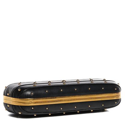 Alexander McQueen Nappa Leather Studded Skull Knuckle Box Long Clutch Black 4 of 8