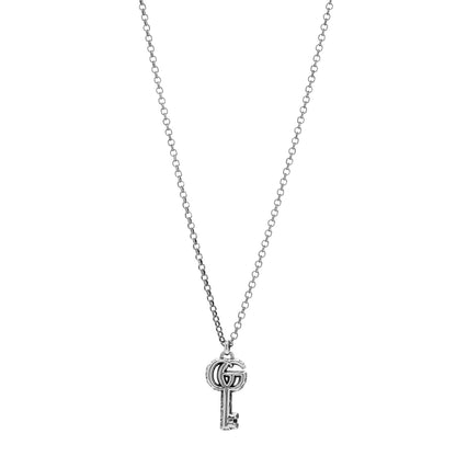 Gucci Sterling Silver Double G Key Pendant Necklace 1 of 5