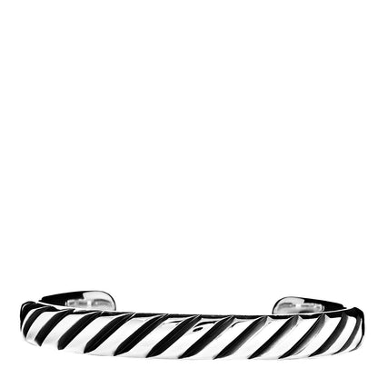 David Yurman Sterling Silver Mens Forged Carbon Cuff Bracelet 1 of 4
