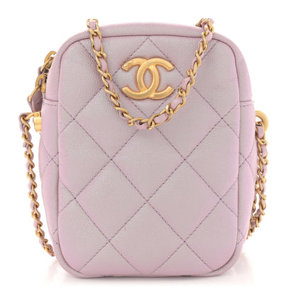 Chanel Iridescent Caviar Quilted Vertical My Perfect Camera Case Pink 1 of 11