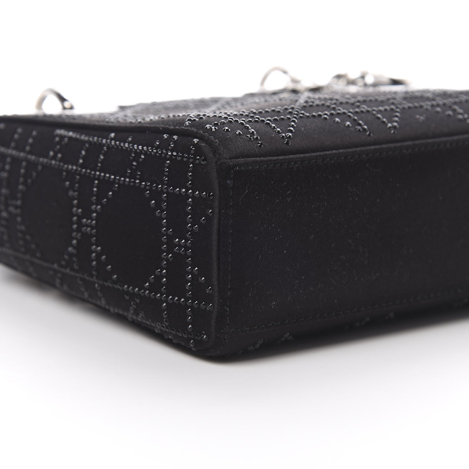 Christian Dior Satin Crystal Cannage Mini Lady Dior Black 9 of 10