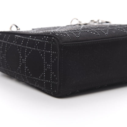 Christian Dior Satin Crystal Cannage Mini Lady Dior Black 9 of 10