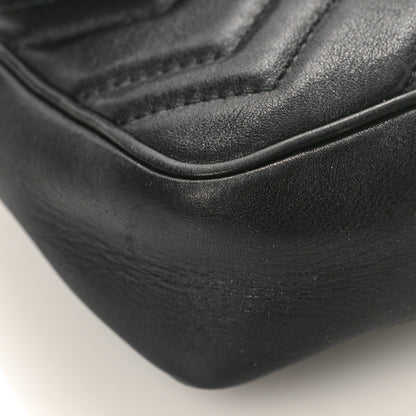 Gucci Calfskin Matelasse Super Mini GG Marmont Shoulder Bag Black 8 of 12