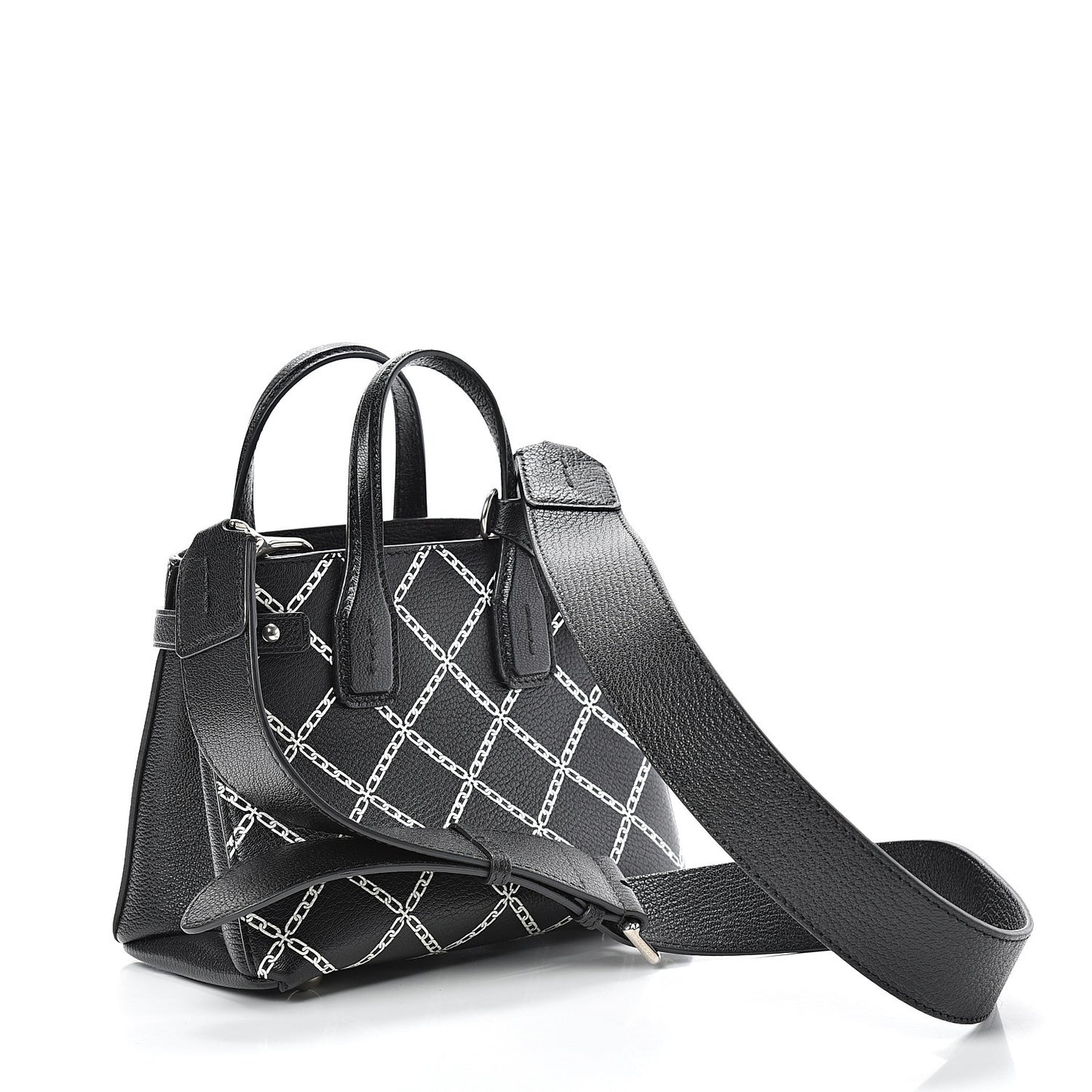 Goatskin Link Print Baby Banner Tote Black