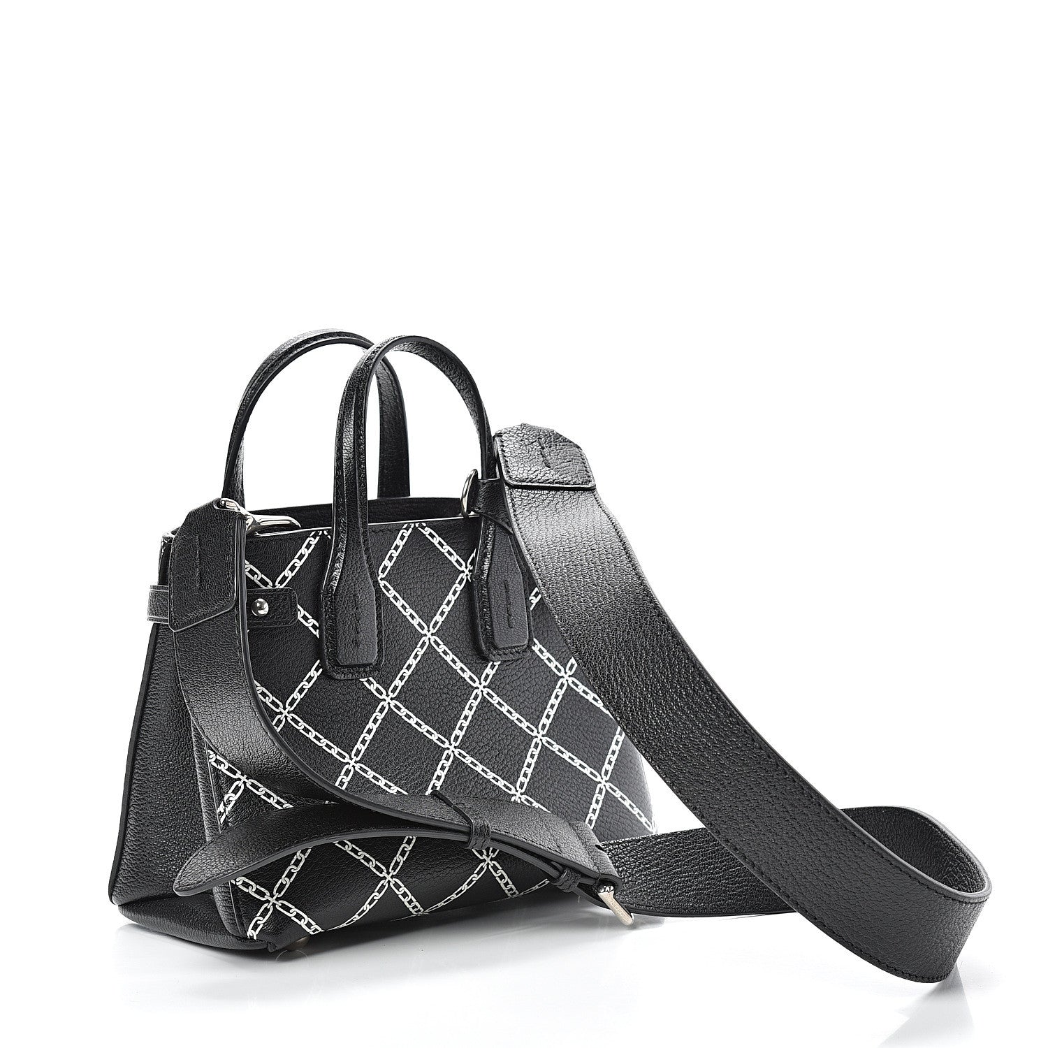 Burberry Goatskin Link Print Baby Banner Tote Black 2 of 11