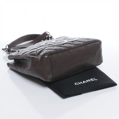Chanel Calfskin Petit Shopping Tote PST Dark Brown 4 of 8