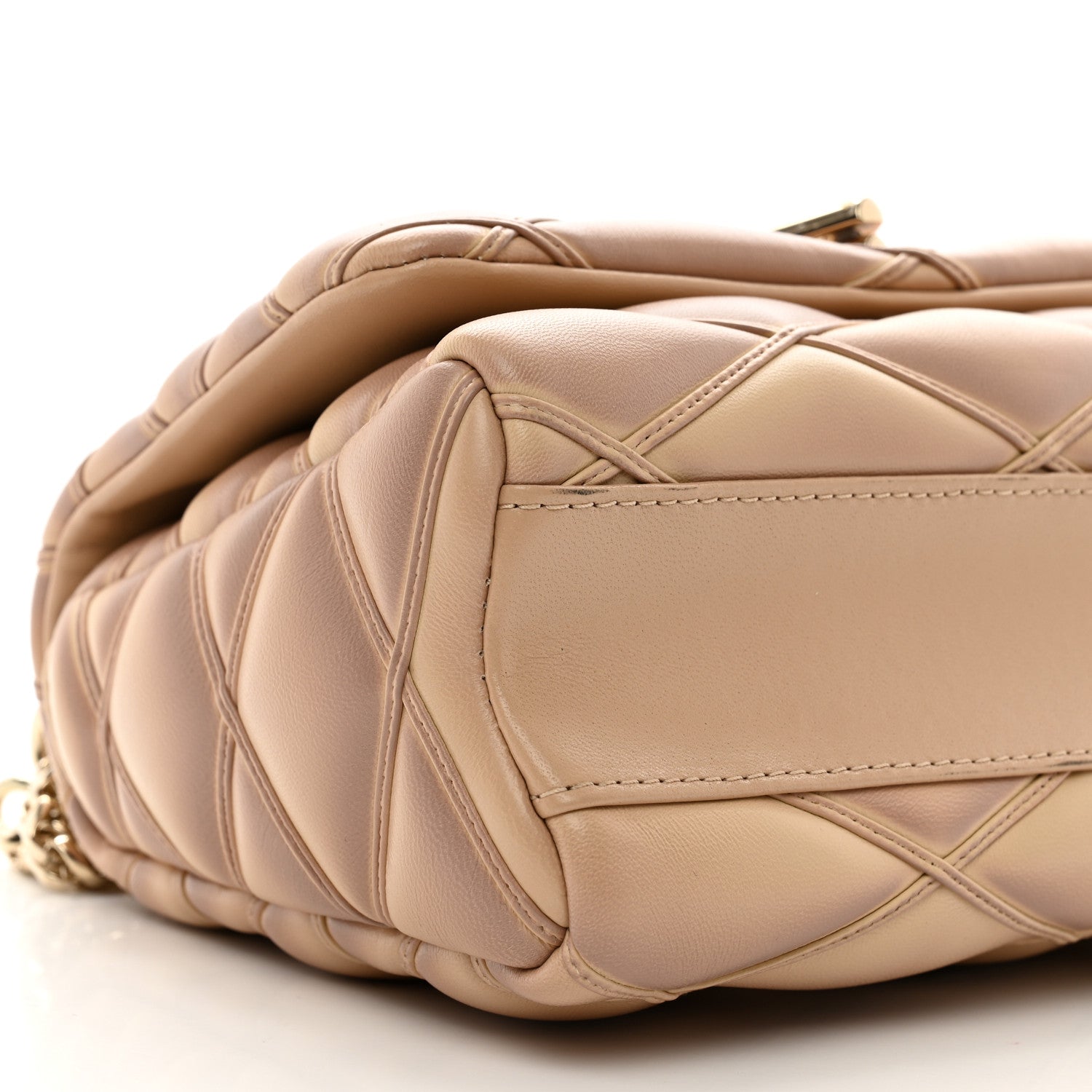 Louis Vuitton Lambskin Malletage Top Handle GO-14 MM Beige Rose 7 of 10