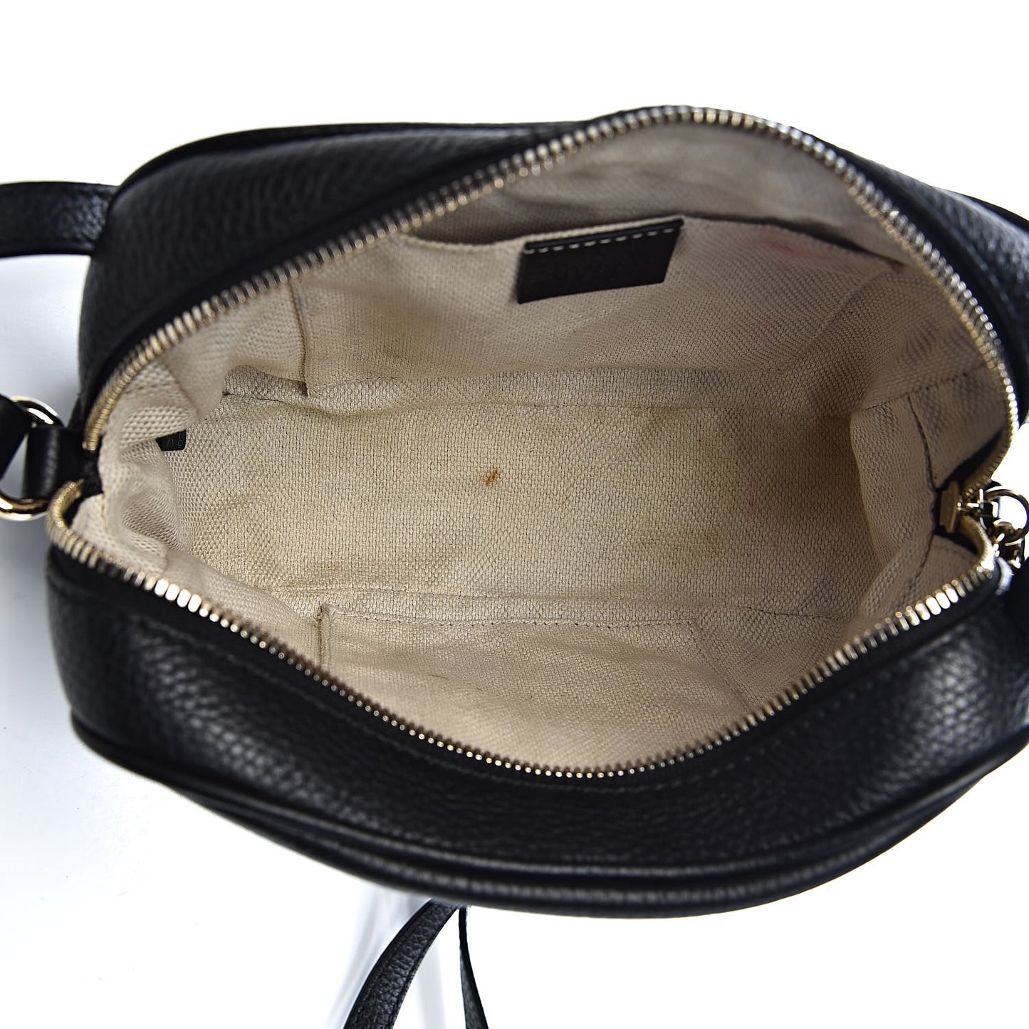 Pebbled Calfskin Small Soho Disco Bag Black