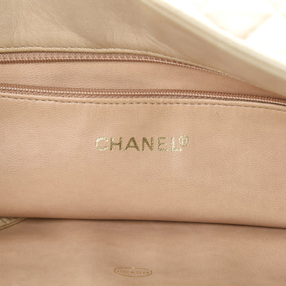 Chanel Satin Lambskin Quilted Shopping Tote Beige 5 of 13