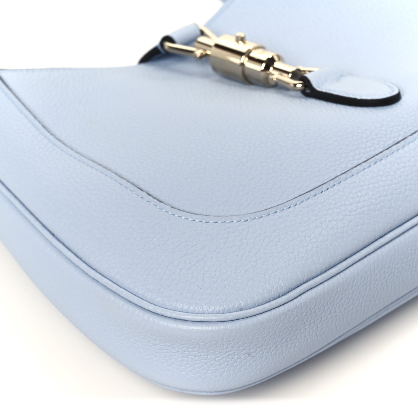 Grained Calfskin Web Medium Jackie 1961 Hobo Light Blue