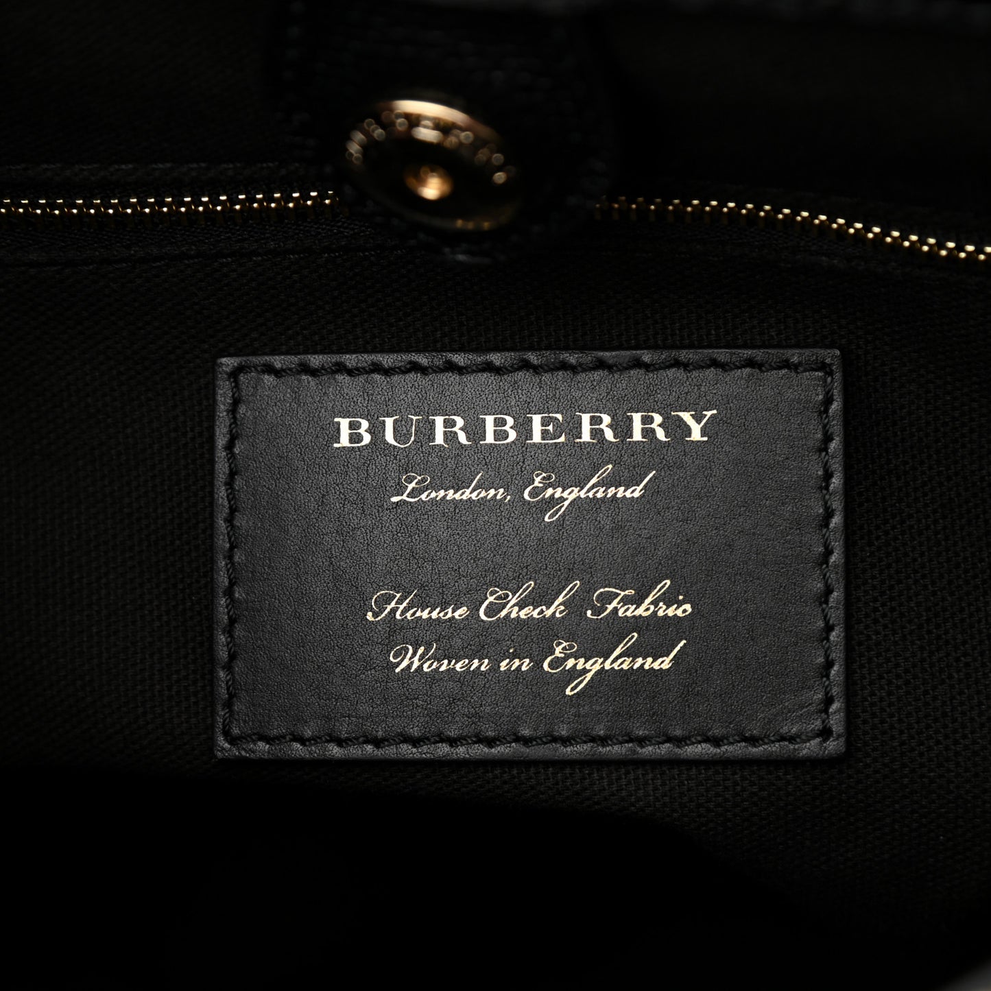 Derby Calfskin House Check Medium Banner Tote Black