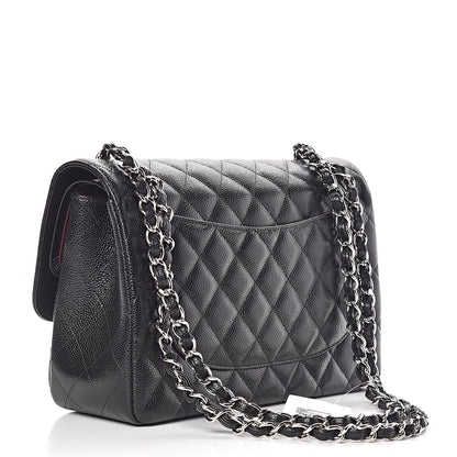Chanel Caviar Quilted Jumbo Double Flap Black 3 of 9