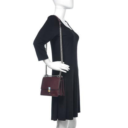 Fendi Vitello Liberty Studded Small Kan I Shoulder Bag Bordeaux Multicolor 2 of 10