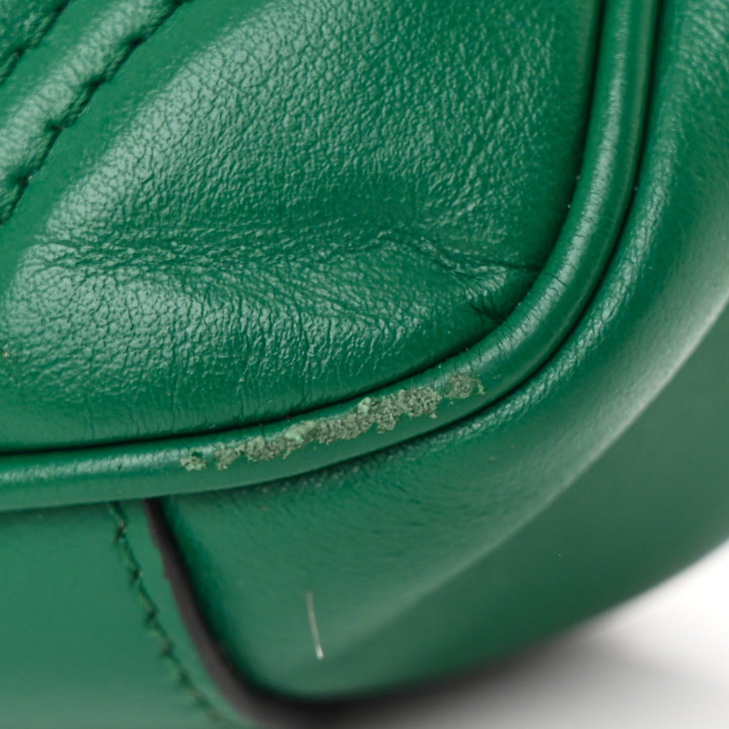 Calfskin Matelasse Mini GG Marmont Shoulder Bag Emerald Green