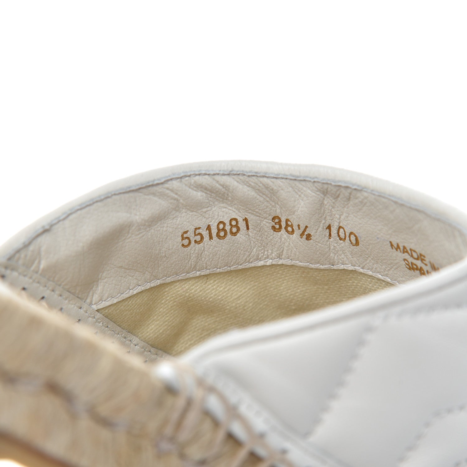 Gucci Nappa Matelasse GG Marmont Espadrille Slippers 38.5 Great White 8 of 9