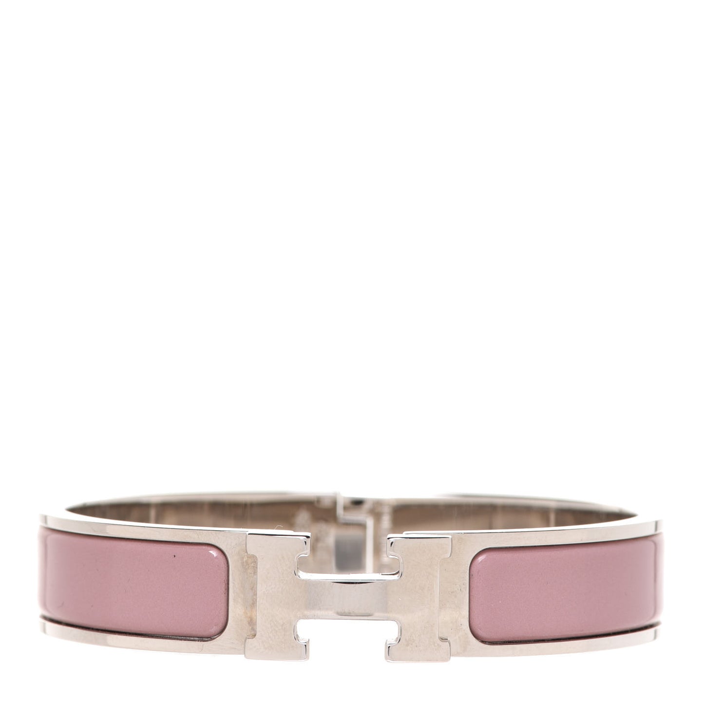Enamel Narrow Clic Clac H Bracelet PM Bois De Rose