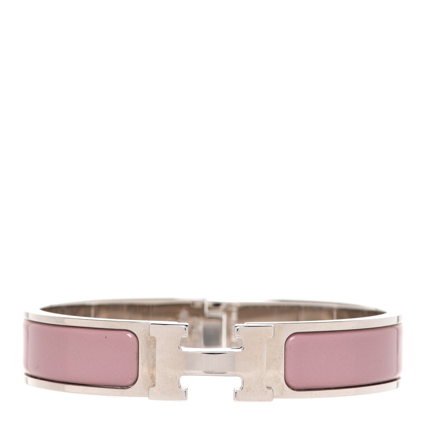 Hermes Enamel Narrow Clic Clac H Bracelet PM Bois De Rose 1 of 6