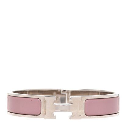 Hermes Enamel Narrow Clic Clac H Bracelet PM Bois De Rose 1 of 6