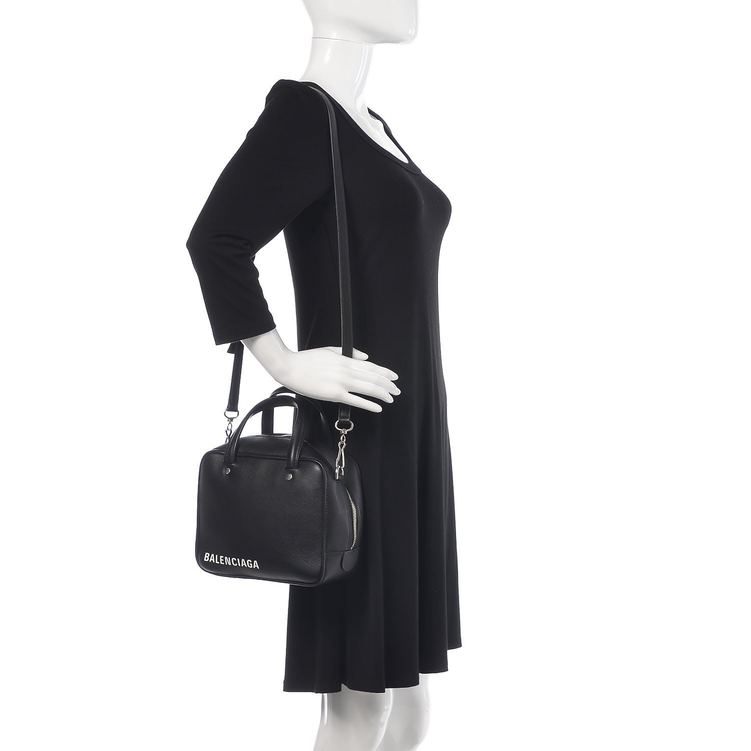 Balenciaga Shiny Day Calfskin XS Triangle Square Bag Black 4 of 10