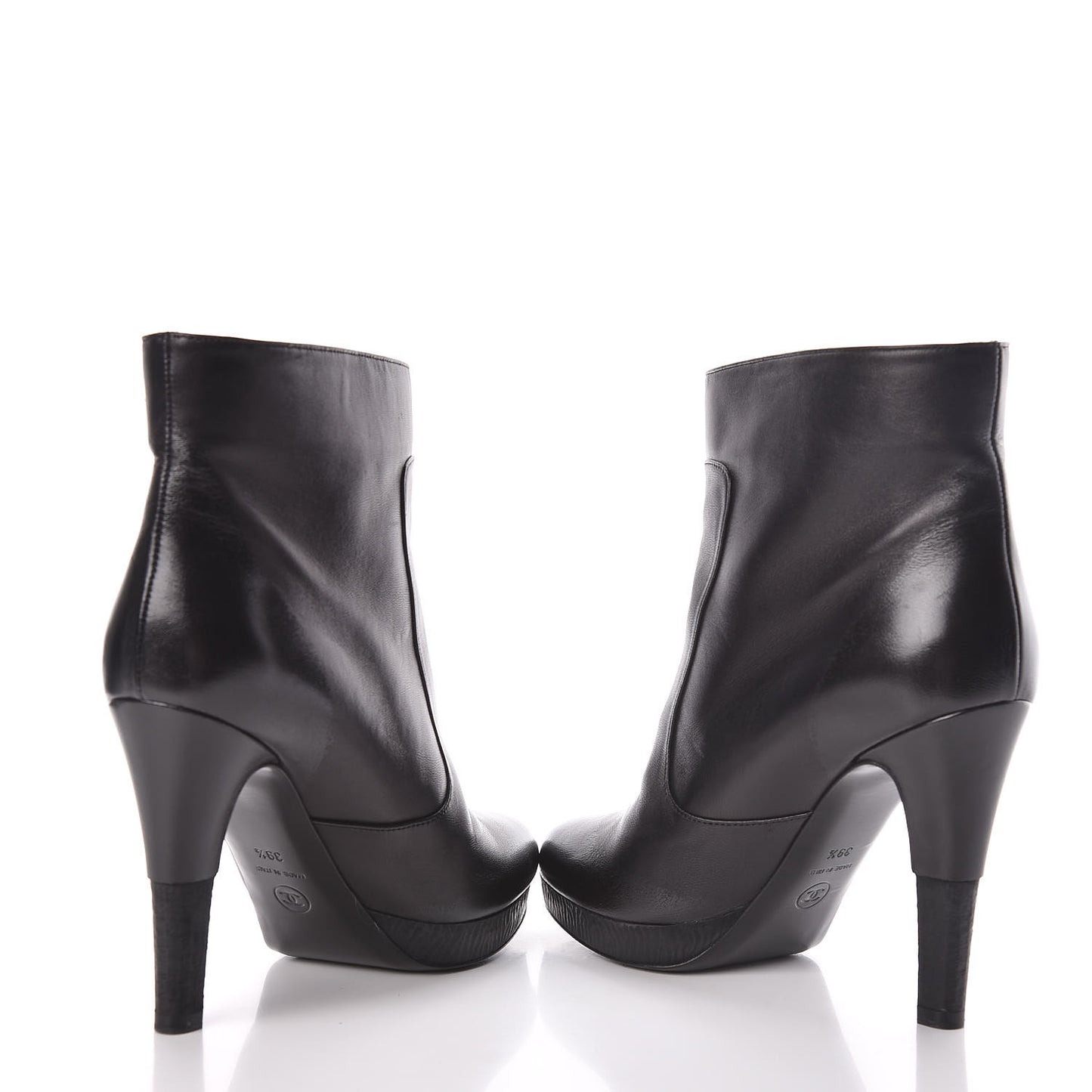 Lambskin Short Ankle Boots 39.5 Black