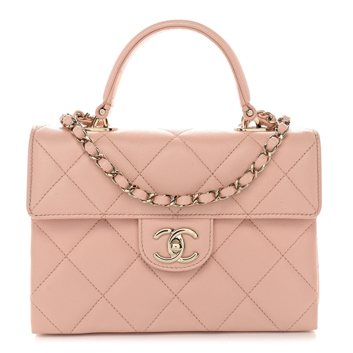 Chanel Caviar Quilted Mini Retro Twist Top Handle Flap Light Pink 1 of 11