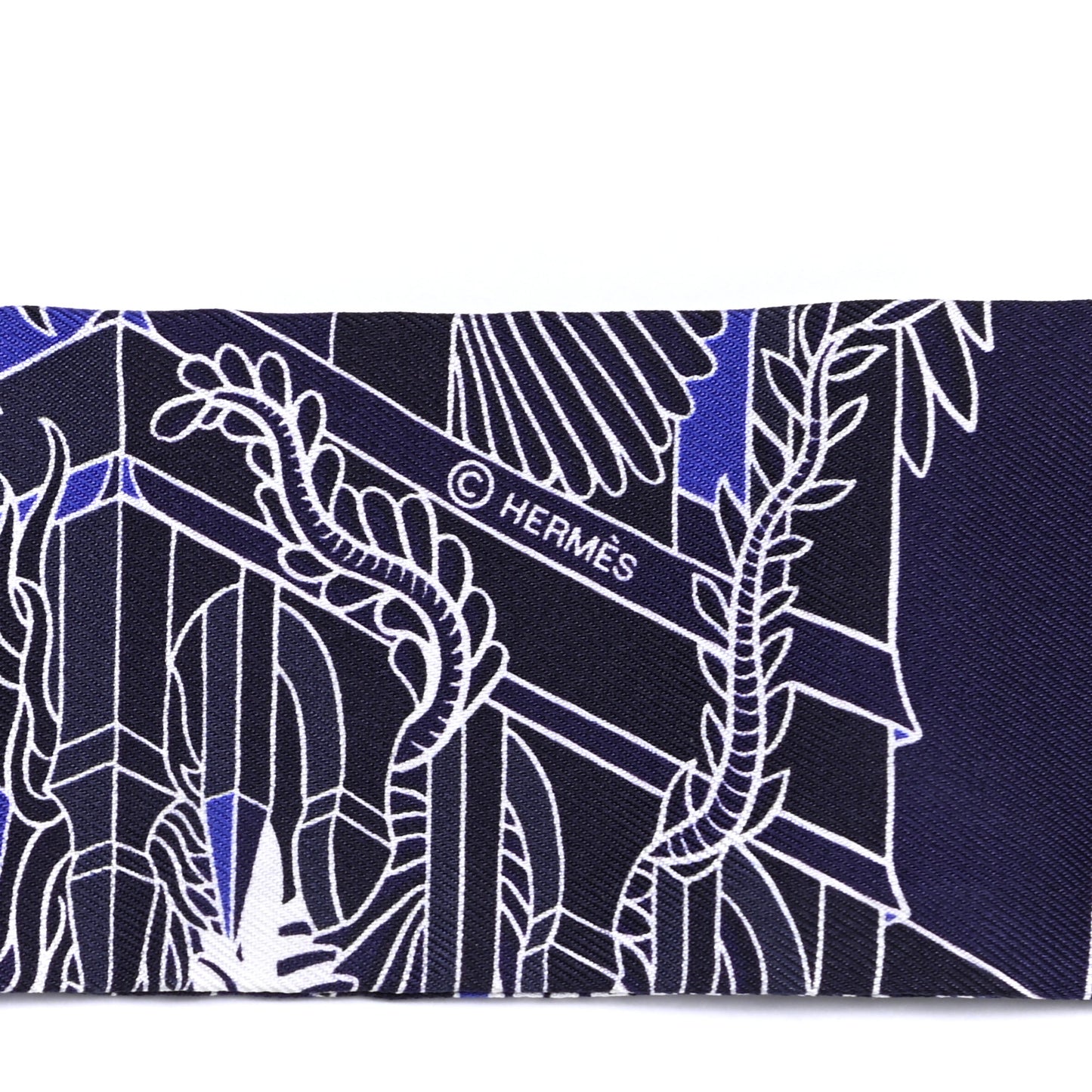 Silk Animapolis Plumetis Twilly Marine Bleu Royal