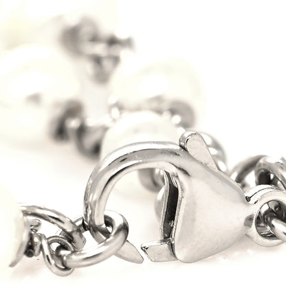Chanel Pearl Crystal CC Bracelet Silver 4 of 5