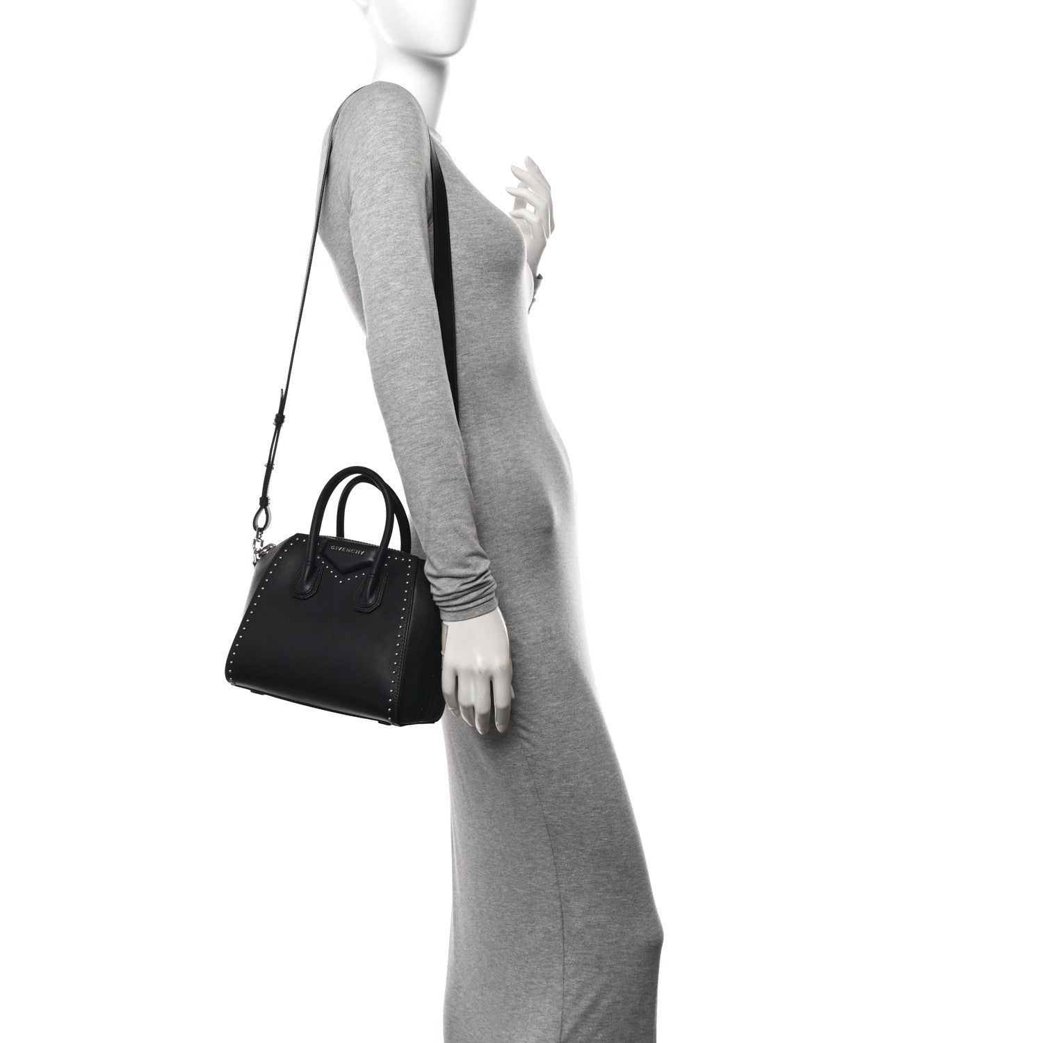 Givenchy Smooth Calfskin Mini Studded Antigona Black 2 of 10