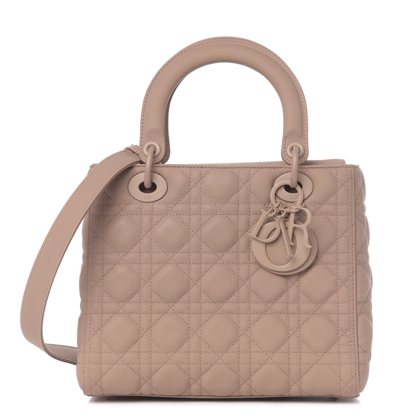 Ultra Matte Calfskin Cannage Medium Lady Dior Blush Powder