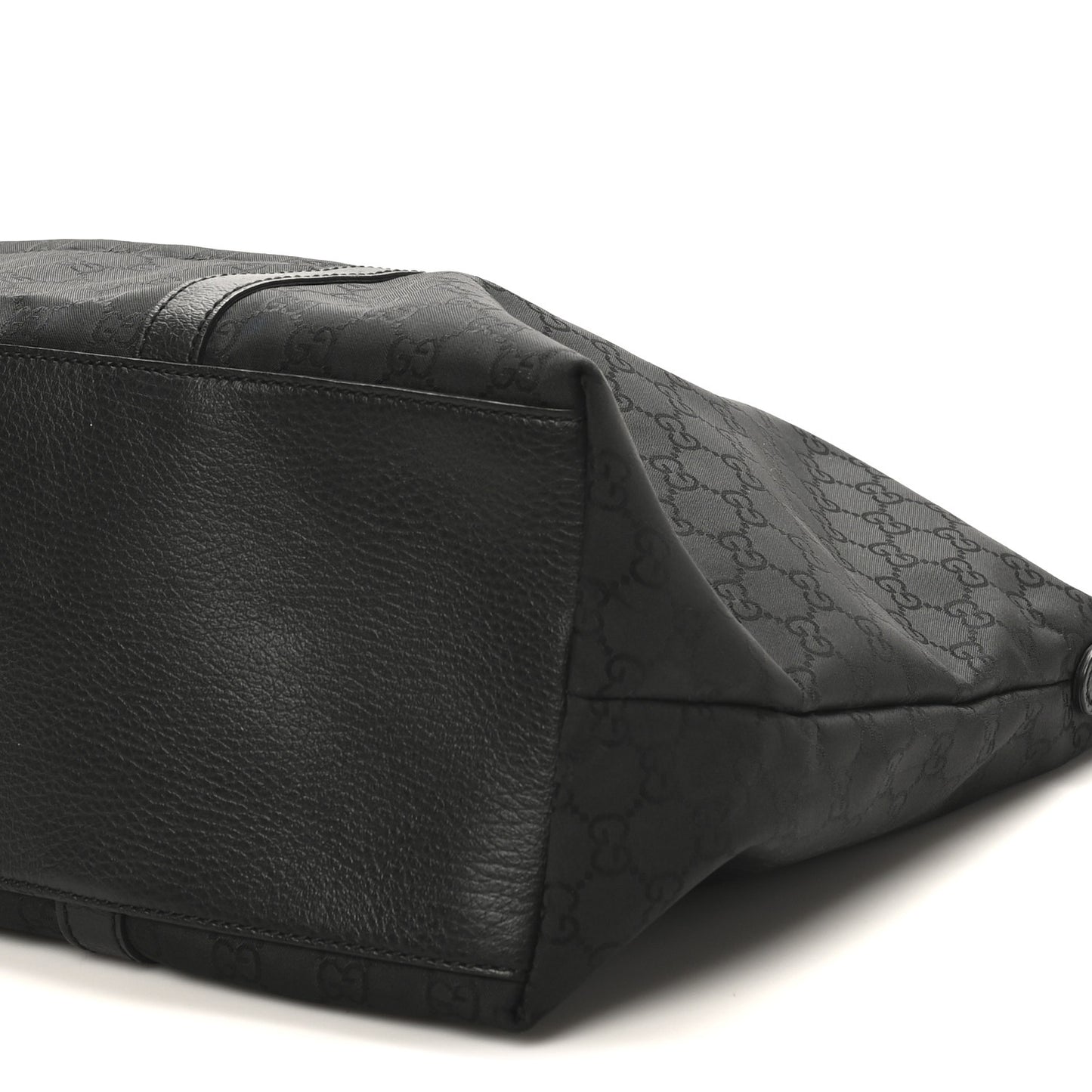 Nylon Monogram Medium GG Charm Dome Satchel Black