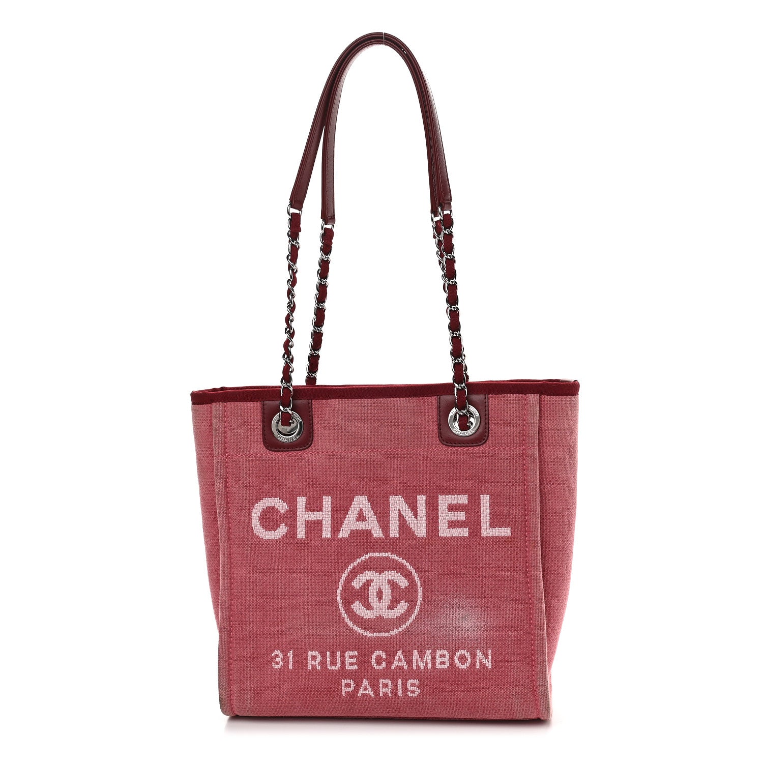 Chanel Canvas Mini Deauville Tote Red 1 of 17