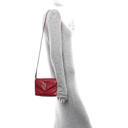 Saint Laurent Calfskin Y Quilted Monogram Toy Loulou Crossbody Bag New Lipstick 2 of 14