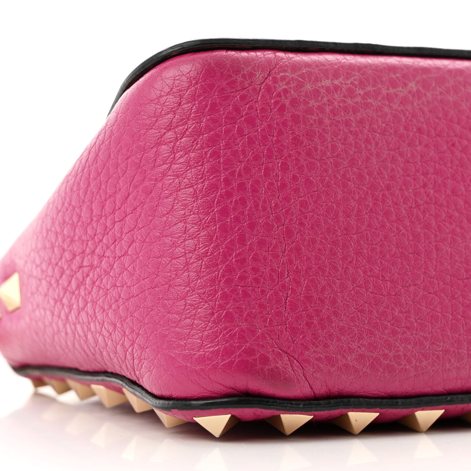 Valentino Garavani Pebbled Calfskin Small Rockstud Flip Lock Shoulder Bag Fuxia 8 of 9