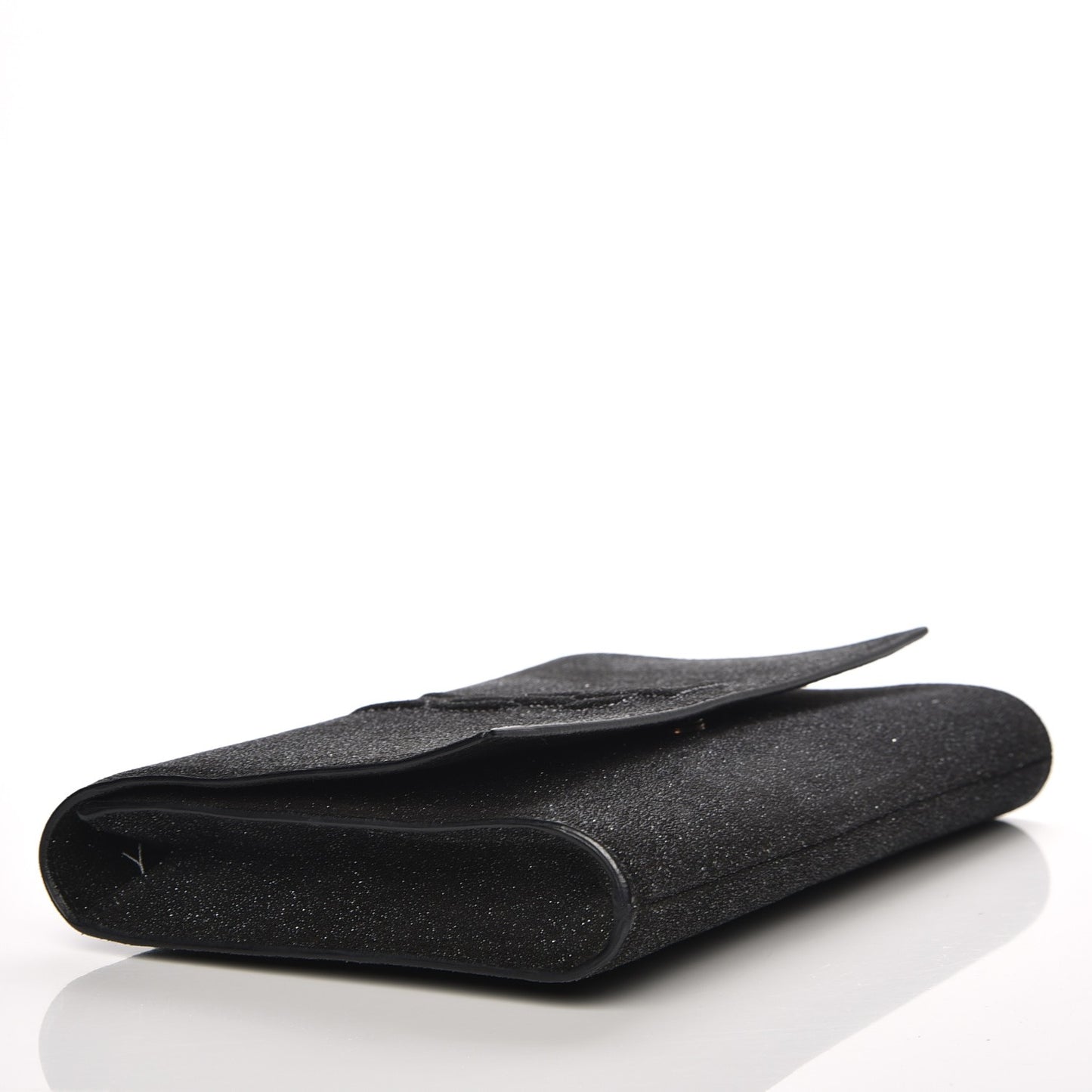 Glitter Calfskin Large Belle De Jour Clutch Black