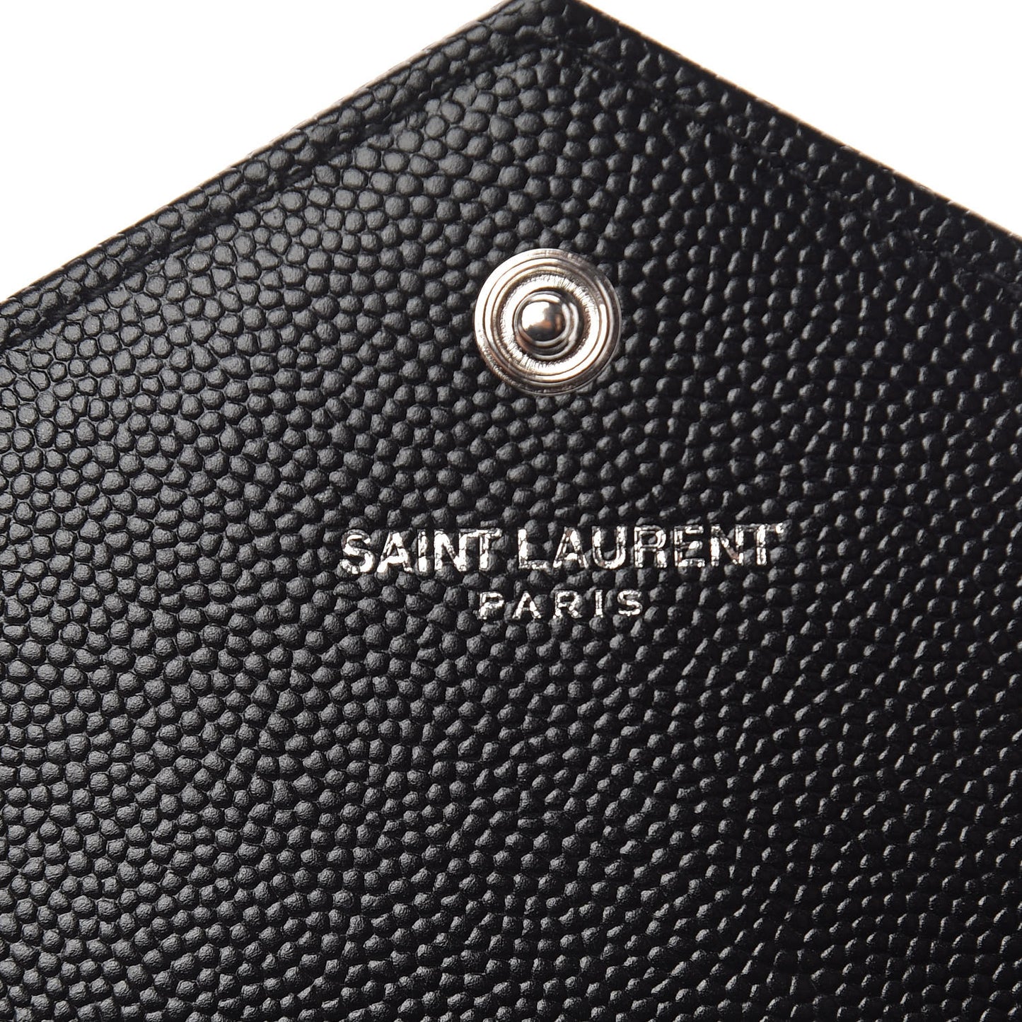Grain De Poudre Matelasse Chevron Small Monogram Envelope Wallet Black