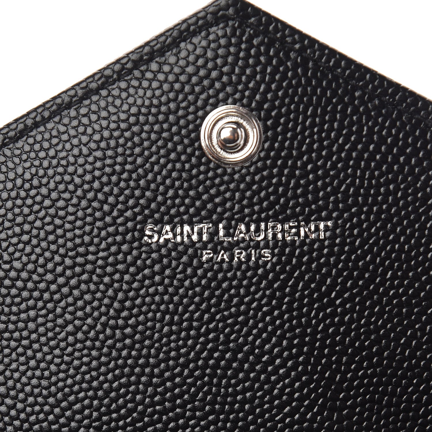 Saint Laurent Grain De Poudre Matelasse Chevron Small Monogram Envelope Wallet Black 5 of 7