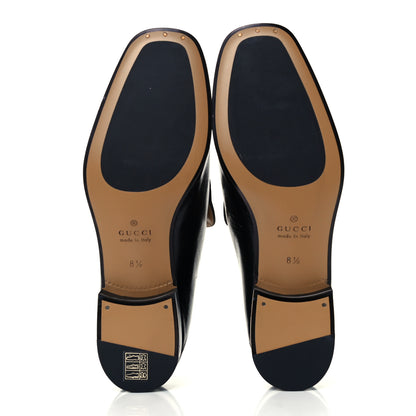 Gucci Goatskin Mens Horsebit Loafers 8.5 Black 6 of 9
