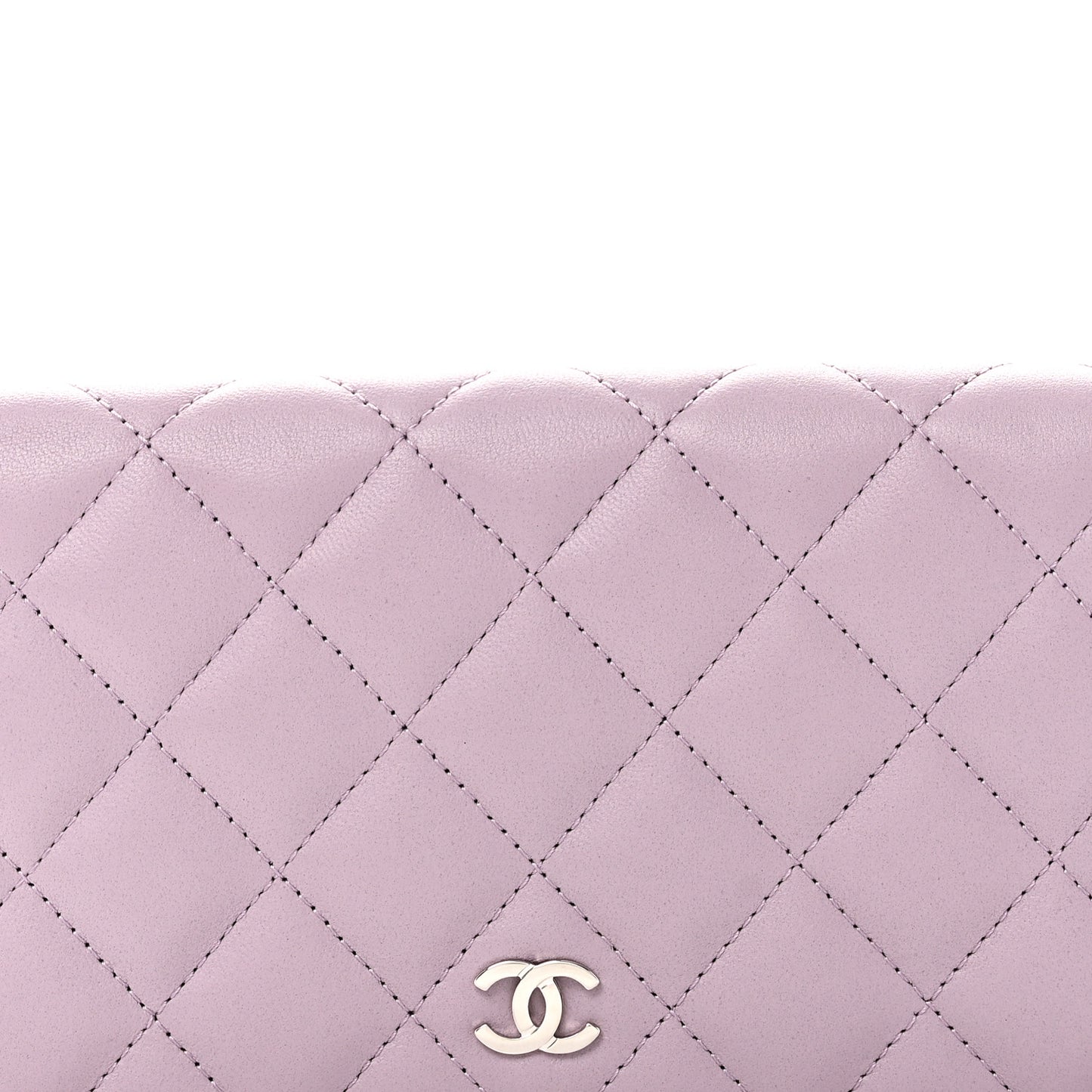 Lambskin Quilted Yen Wallet Purple
