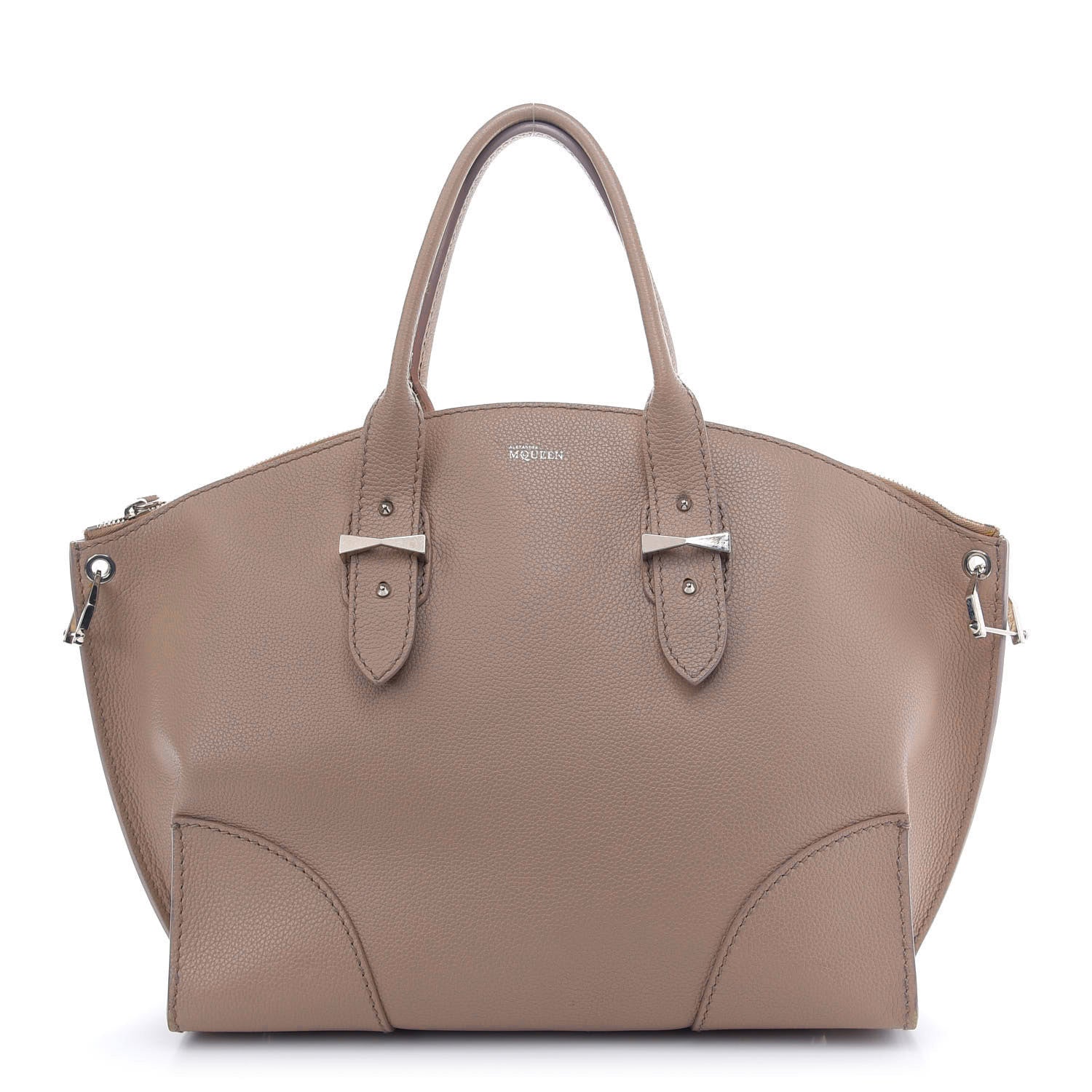 Alexander McQueen Grained Calfskin Legend Satchel Pearl 1 of 12