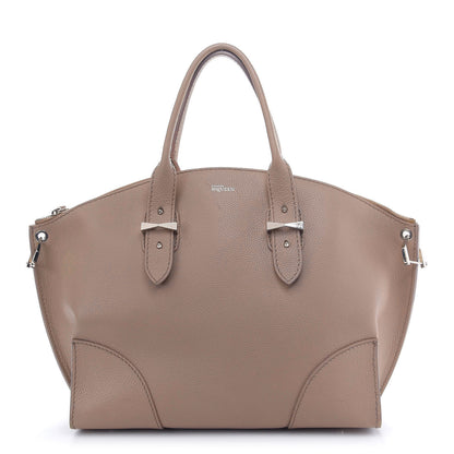 Alexander McQueen Grained Calfskin Legend Satchel Pearl 1 of 12